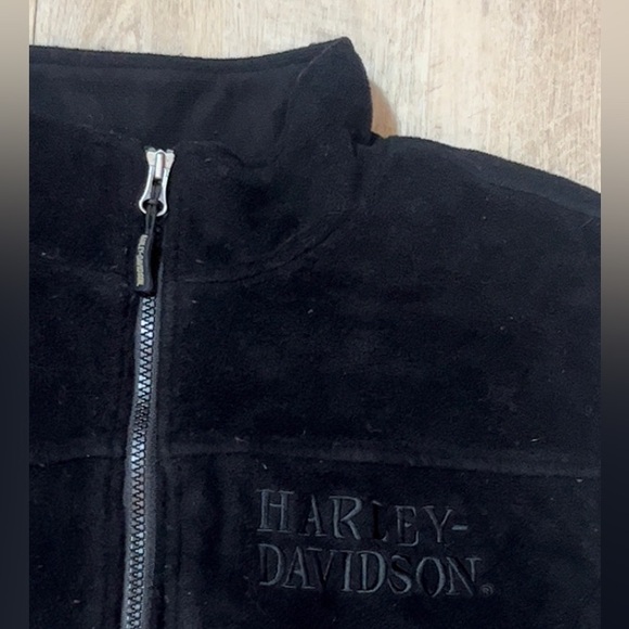 Harley-Davidson Women’s Skull Black Fleece Vest Size Medium - Picture 4 of 7
